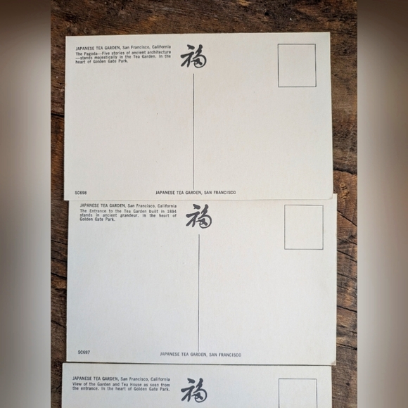 San Franscisco Vintage Postcards Unused Gloss Japanese Tea Golden Gate Bridge - Picture 9 of 10